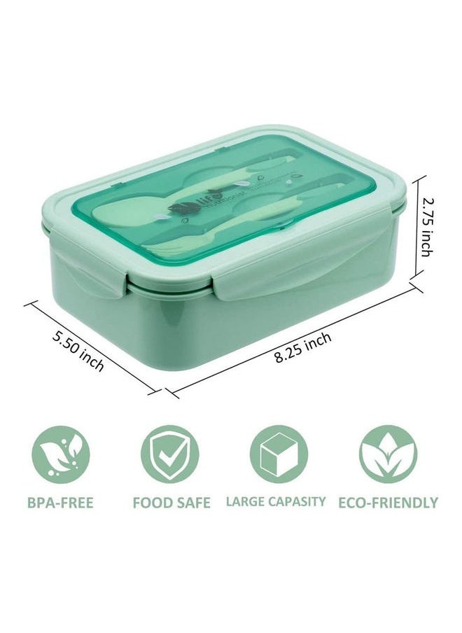 3-Grid Lunch Box With Lid  -Green Green