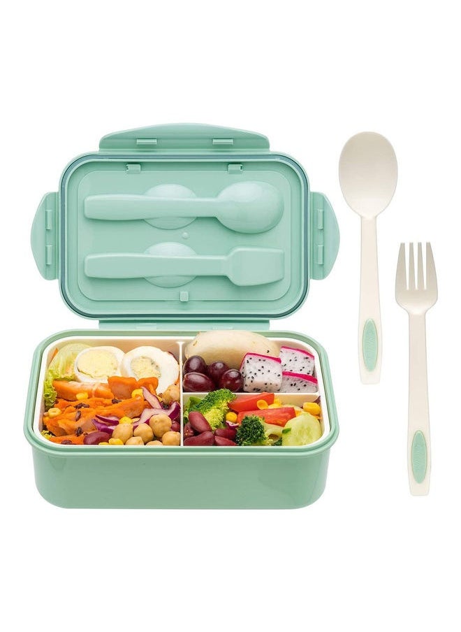 3-Grid Lunch Box With Lid  -Green Green