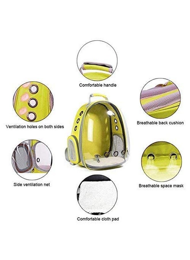 Astronaut Space Capsule Pet Cat, Dog, Puppy Carrier Breathable Backpack (Lemon)