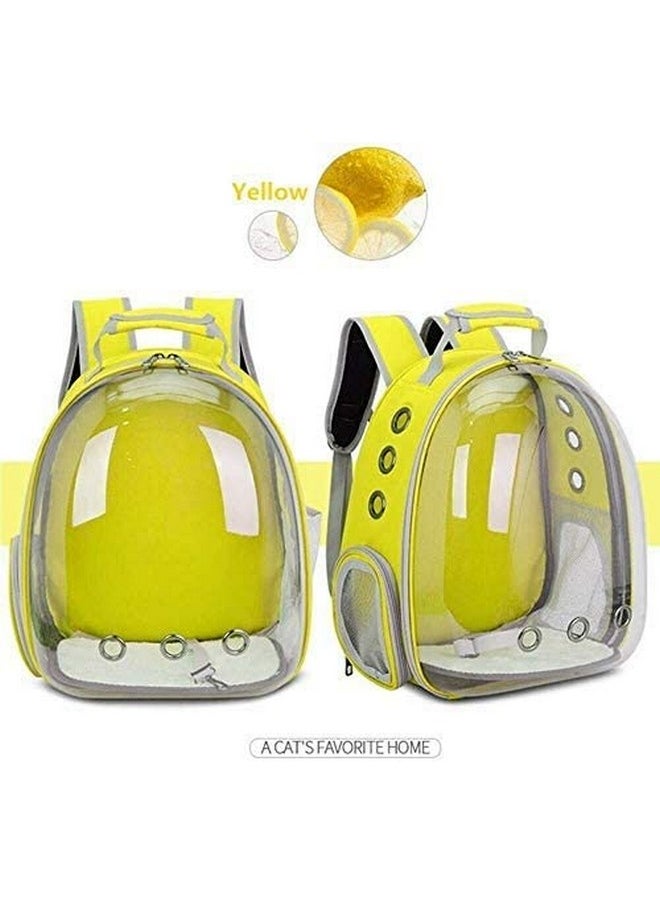 Cat Carrier Backpack Puppy Kitty Breathable Carriers For Travel Astronaut Pet Cat Dog Puppy Carrier Backpack Travel Bag Space Capsule Breathable (Yellow)