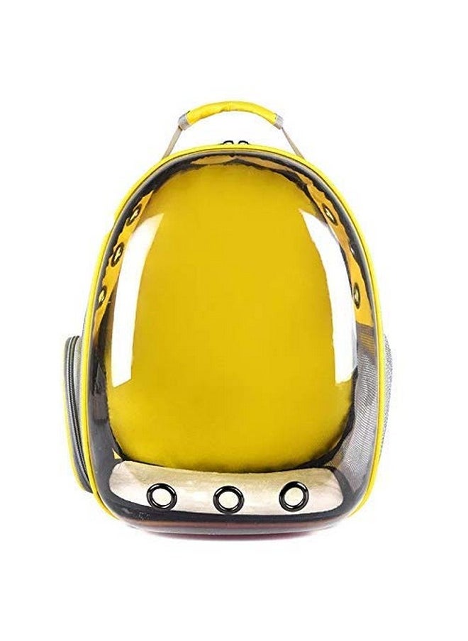 Pet Transparent Cat Carrier Backpack Puppy Kitty Breathable Carriers For Travel Capsule Backpack (Yellow)