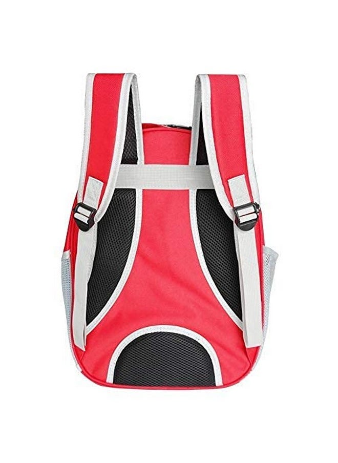 Portable Multi-Air Vents Transparent Waterproof Light-Weight Gleam Travel Bag Cum Carrier Space Astronaut Capsule Backpack For Cats, Dogs, And Pets (Red)