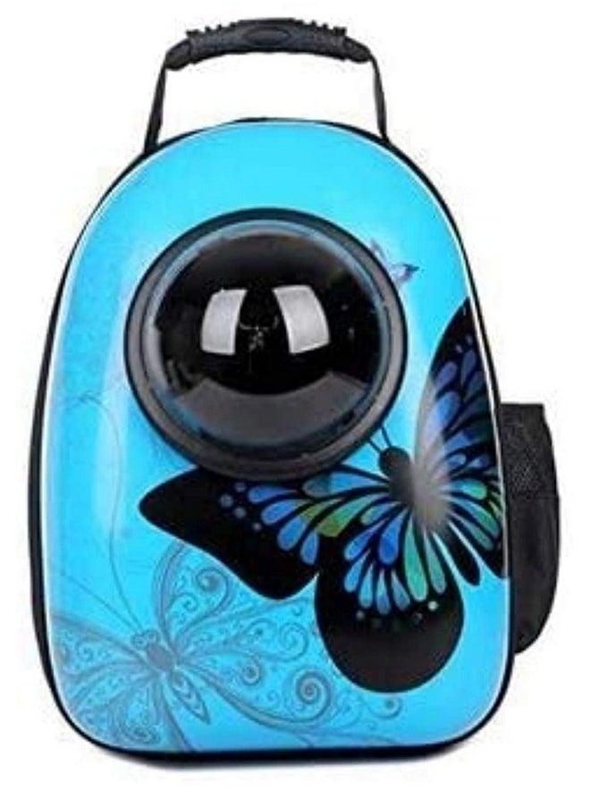 Portable Multi Air Vents Waterproof Light-Weight Gleaming Butterfly Print Travel Bag Cum Carrier Space Astronaut Capsule Backpack For Pet Dogs