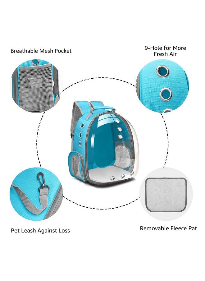 Dog Carrier Backpack Front Pack, Pet Carrier Back Pack For Small Medium Cat Puppy Doggie, Dog Body Carrying Bag Travel Space Capsule Knapsack - Blue