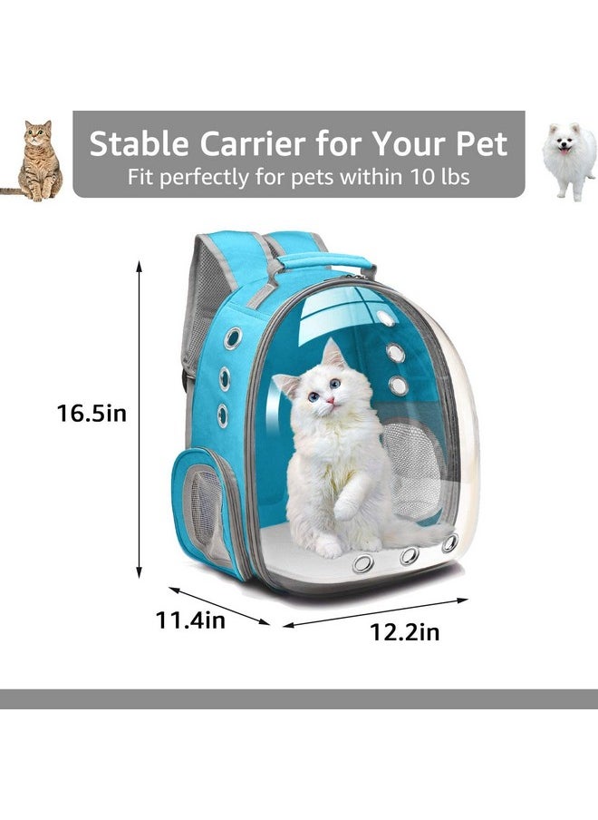 Dog Carrier Backpack Front Pack, Pet Carrier Back Pack For Small Medium Cat Puppy Doggie, Dog Body Carrying Bag Travel Space Capsule Knapsack - Blue