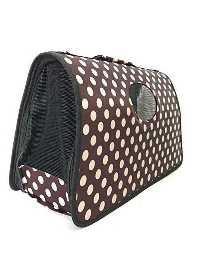 Mesh Durable And Breathable Full Zipper Small Animal Carrier Sling Front Travel Tote Shoulder Bag Backpack -Polka Dot (Medium - Color May Vary)-L-50 Cm X H-29 Cm X W-23 Cm