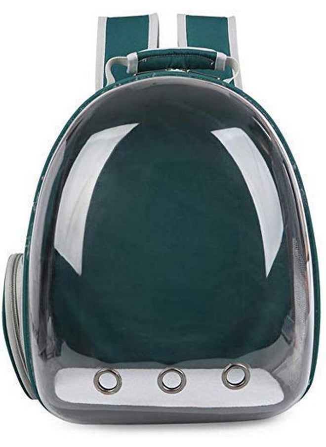 Astronaut Space Transparent Capsule Breathable Airline- Ventilate Transparent Carrier Backpack For Travel, Hiking And Outdoor For Puppies & Cats (Green)