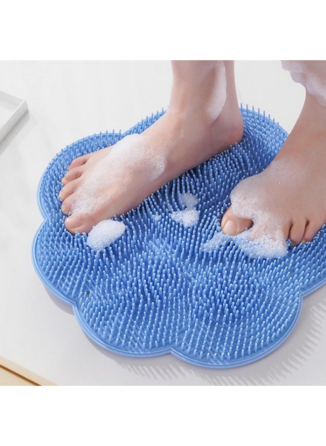 Shower Foot Scrubber Mat, Back Washer Exfoliating Bath Wash Pad, Wall Mounted Slip Suction Cups For Use In Cleaner Men And Women