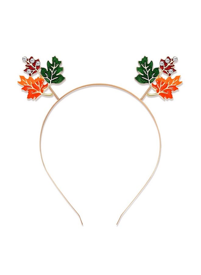 Venf Thanksgiving Headband Autumn Fall Hairbands For Women Turkey Maple Leaf Pumpkin Hair Hoop Thanksgiving Party Favors Hair Accessory Gifts (Maple Leaf)