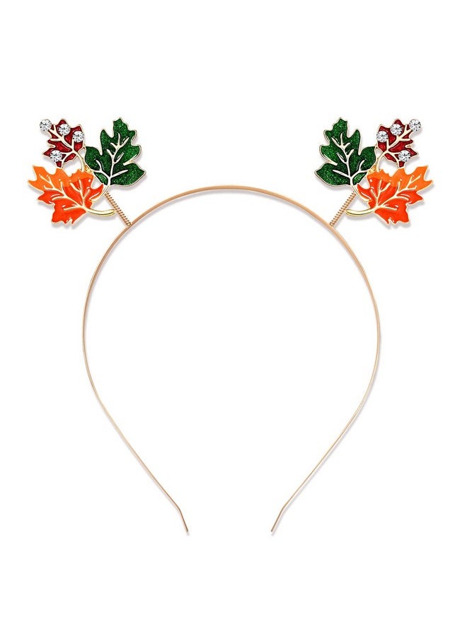 Venf Thanksgiving Headband Autumn Fall Hairbands For Women Turkey Maple Leaf Pumpkin Hair Hoop Thanksgiving Party Favors Hair Accessory Gifts (Maple Leaf)