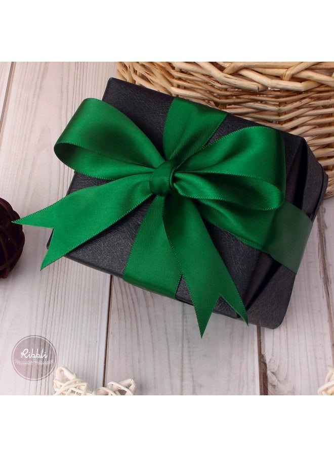 Forest Green Double Faced Satin Ribbon 1” X Continuous 25 Yards Use For Craft Bows Bouquet Gift Wrapping Wedding Decoration Floral Arrangement