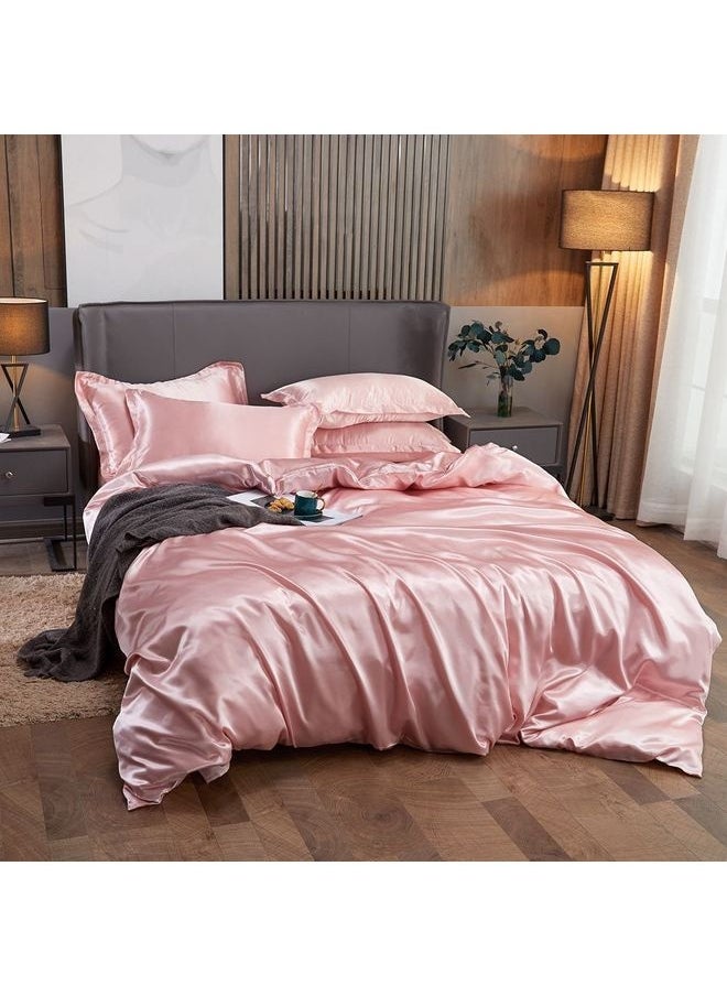 4-Piece Duvet Cover Set Polyester Pink 200x230cm