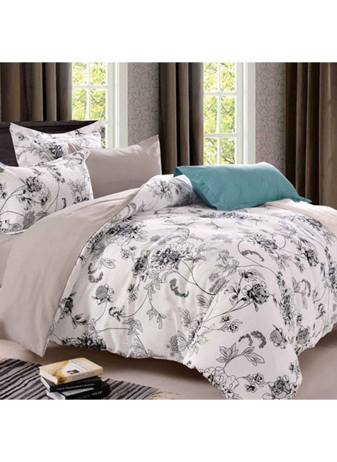 3-Piece Bedding Sheet Set Polyester White 220x240cm