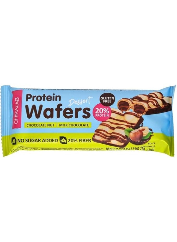 Protein Wafers Choco Nut+Milk Choco Pack of 12 40g