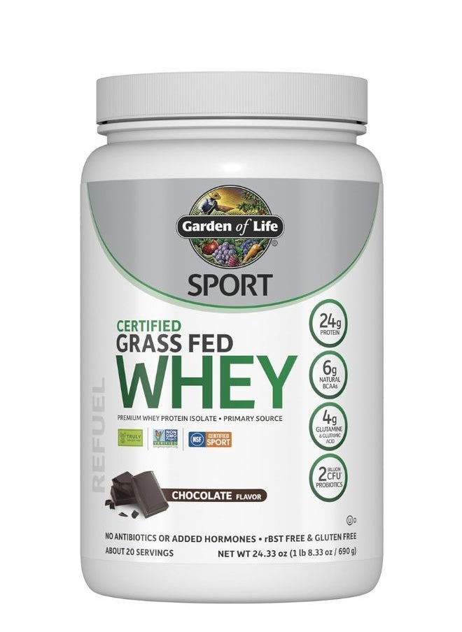 Sport Certified Grass Fed Clean Whey Protein Isolate Powder, Chocolate 660Gm