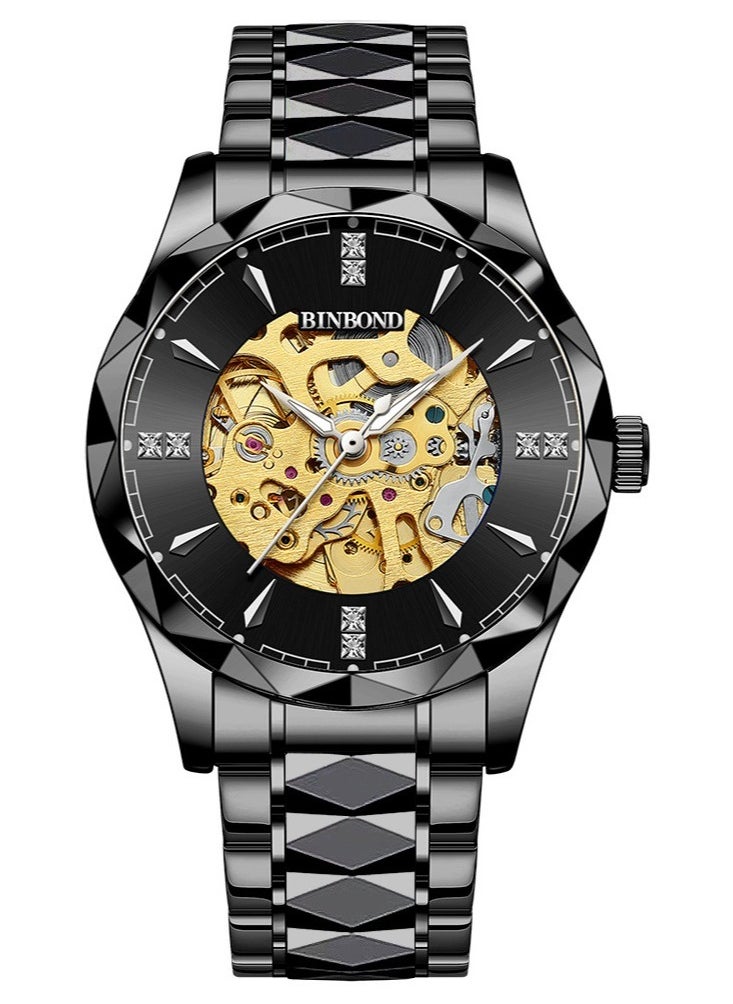 Men's Three-Dimensional Hollow Luminous Waterproof Mechanical Watch