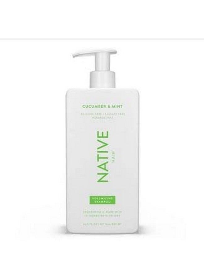 Vegan Cucumber & Mint Natural Volume Shampoo, Clean, Sulfate, Paraben And Silicone Free - 16.5 Fl Oz