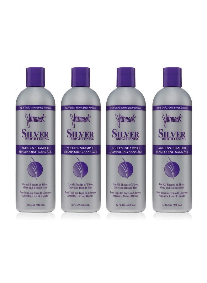 Silver Brightening Purple Shampoo Set Of 4 For All Types Of Silver, Grey, And Blonde Hair