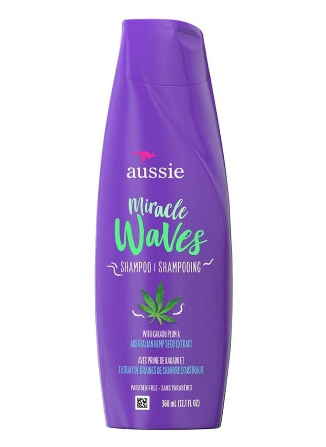 Aussie Shampoo Miracle Waves 12.1 Ounce (Pack Of 2)