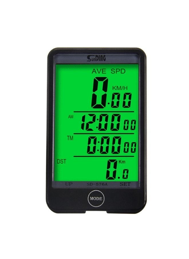 Bicycle Speedometer Wired Computer Stopwach Odometer With LCD Backlight Screen 11 x 4cm