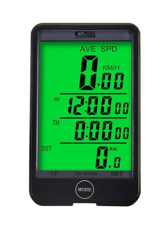 Bicycle Speedometer Wired Computer Stopwach Odometer With LCD Backlight Screen 11 x 4cm