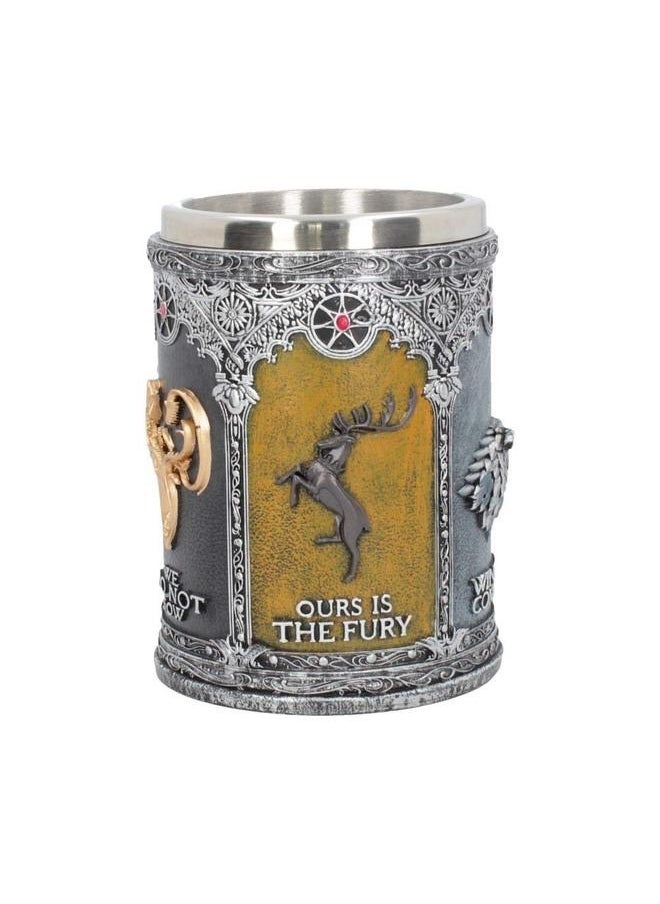 Game Of Thrones House Stark Mug The Seven Kingdoms Goblet Stainless Steel 3D Coffee Mug Drinkware Cup (C) Silver