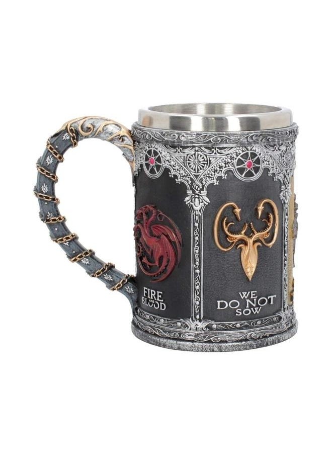 Game Of Thrones House Stark Mug The Seven Kingdoms Goblet Stainless Steel 3D Coffee Mug Drinkware Cup (C) Silver