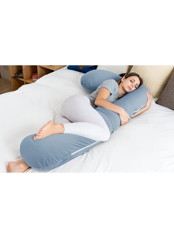 Pregnancy Body Pillow Cover Full Body Pillow Cover For Pregnant Women Lshapedblue