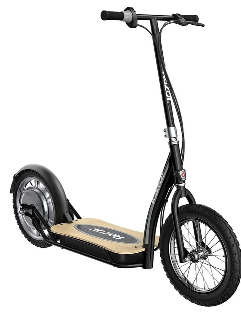 E Scooter Ecosmart Hd Sup 25Km/H, 16 Inch Air Filled Tires, Wide Bamboo Deck, 350W High Torque Hub Driven Motor, Up To 15.5 Mph & 12 Mile Range, Rear Wheel Drive, Black