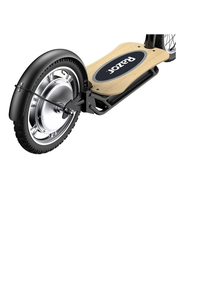 E Scooter Ecosmart Hd Sup 25Km/H, 16 Inch Air Filled Tires, Wide Bamboo Deck, 350W High Torque Hub Driven Motor, Up To 15.5 Mph & 12 Mile Range, Rear Wheel Drive, Black