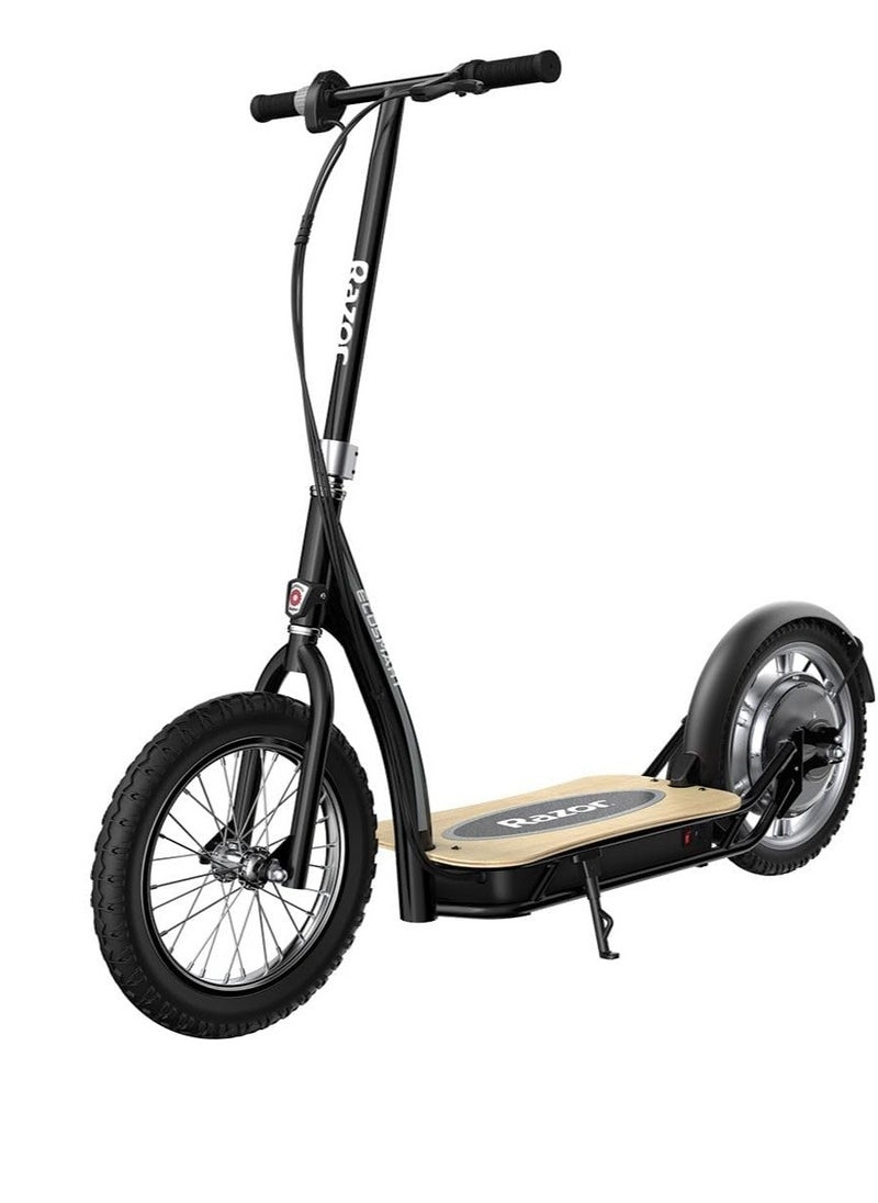 E Scooter Ecosmart Hd Sup 25Km/H, 16 Inch Air Filled Tires, Wide Bamboo Deck, 350W High Torque Hub Driven Motor, Up To 15.5 Mph & 12 Mile Range, Rear Wheel Drive, Black