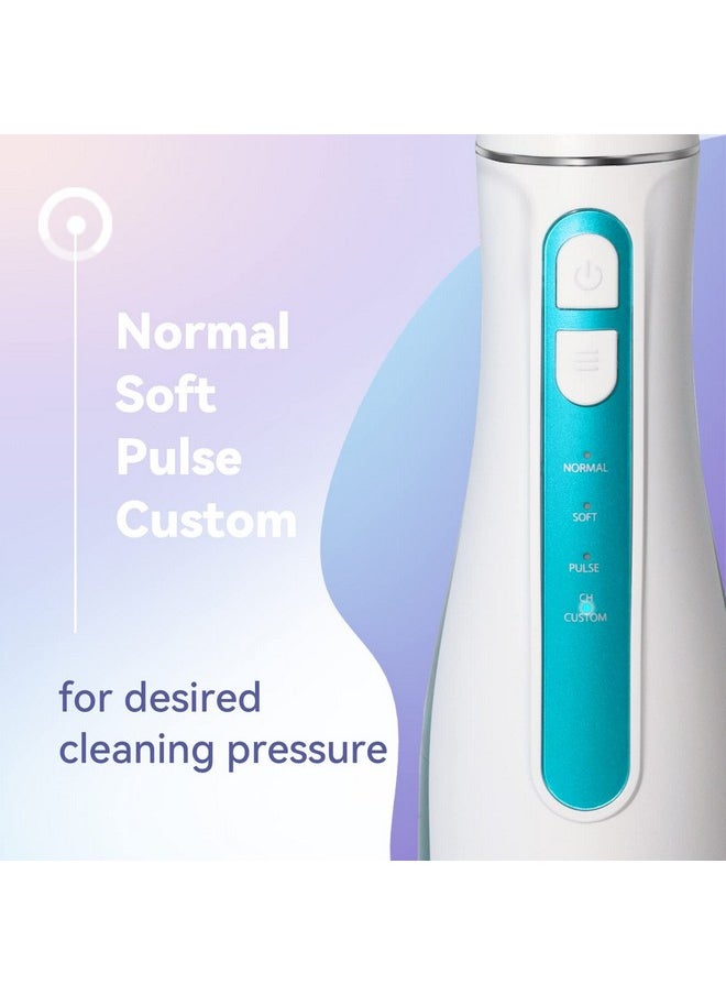 Cordless Water Flosser Oral Irrigator For Teeth Cleaning Bridges And Dental Care 4 Jet Tips Custom Flossing Pressure Ipx7 Waterproof Rechargeable Portable For Home And Travel