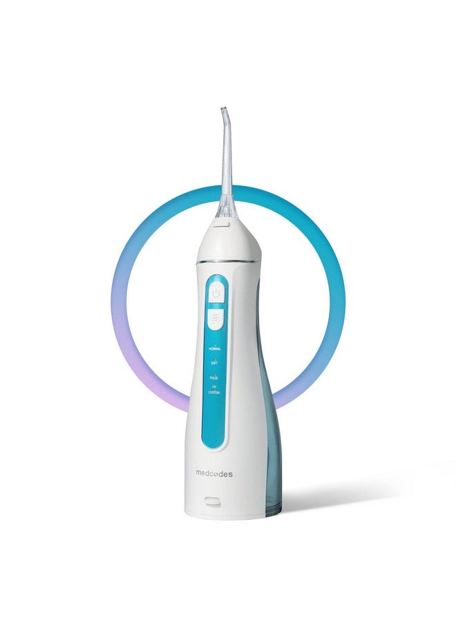 Cordless Water Flosser Oral Irrigator For Teeth Cleaning Bridges And Dental Care 4 Jet Tips Custom Flossing Pressure Ipx7 Waterproof Rechargeable Portable For Home And Travel