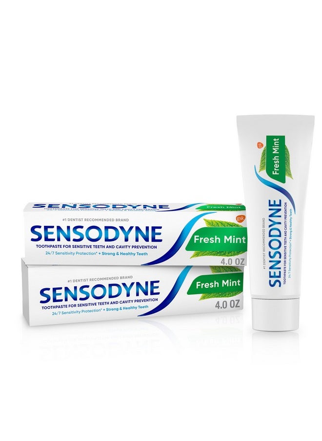 Fresh Mint Sensitive Toothpaste Ada Accepted Toothpaste For Cavity Prevention And Sensitive Teeth Treatment 4 Ounces (Pack Of 2)