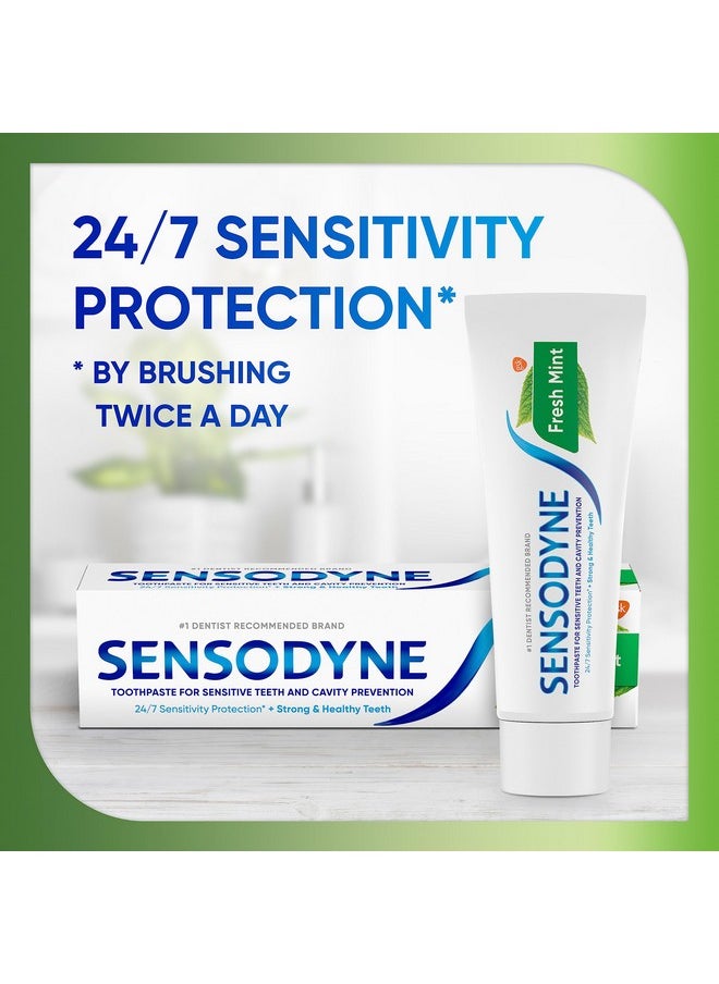 Fresh Mint Sensitive Toothpaste Ada Accepted Toothpaste For Cavity Prevention And Sensitive Teeth Treatment 4 Ounces (Pack Of 2)