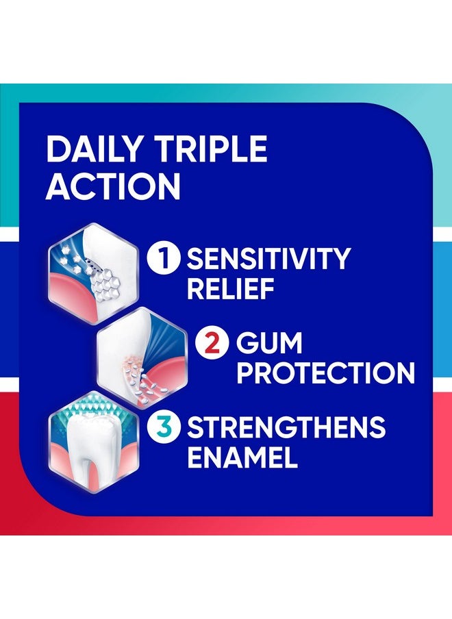 Toothpaste Sensitivity Gum And Enamel Triple Protection Refreshing Fluoride Toothpaste Mint Flavor 3.4 Ounces X 3