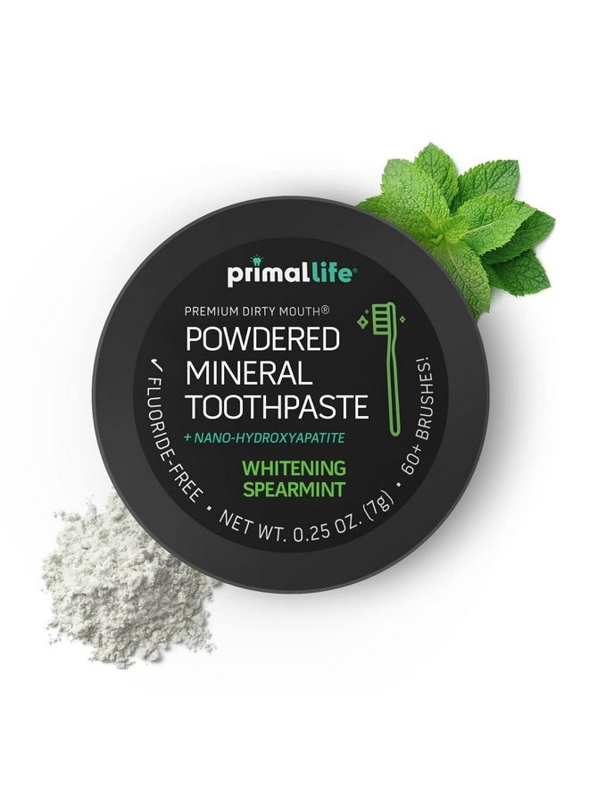 Dirty Mouth Toothpowder Activated Charcoal Tooth Cleaning Powder Essential Oils With Kaolin & Bentonite Clay 200+ Brushings Organic Vegan (Black Spearmint 0.25 Oz)