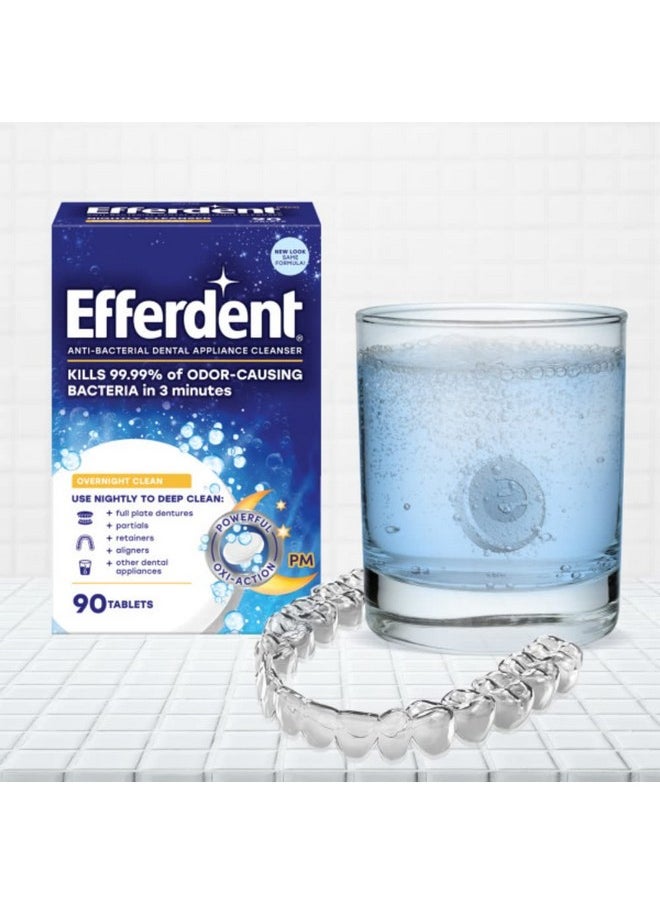 Pm Overnight Anti-Bacterial Denture Cleanser Tablets 90 Ct (Pack Of 1)
