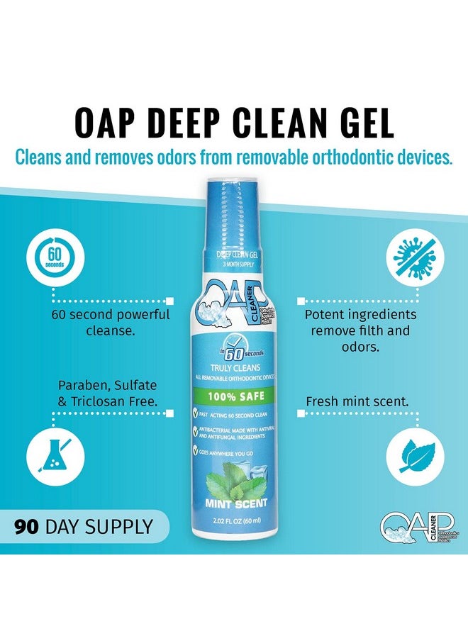 Hodontic Cleaner By Oap Cleaner | Retainer Cleaner, Denture Cleaner, And Mouth Guard Cleaner | 60 Second Gel Cleanser | Paraben, Sulfate And Triclosan Free | 60 Ml Bottle