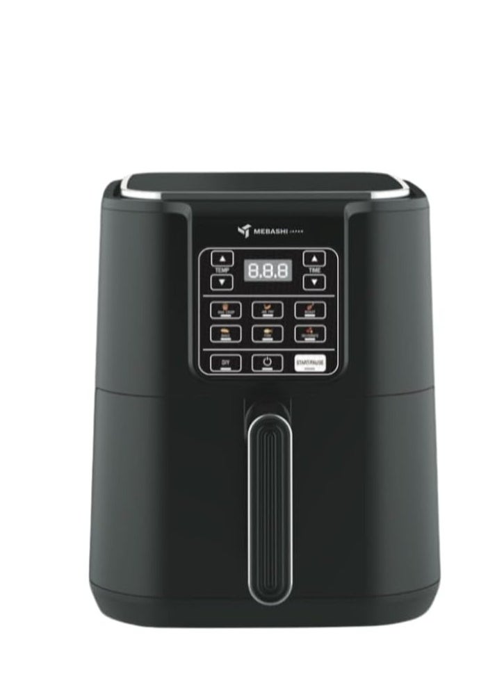 Mebashi 6L Air Fryer, Digital Touch Screen Cooking Machine, 360 Heat Circulation,(1500W) Touch Control Panel, 7 Function Menus (ME-AF653)