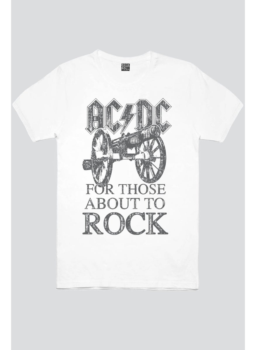 Top Rock Acdc White Men's T-Shirt