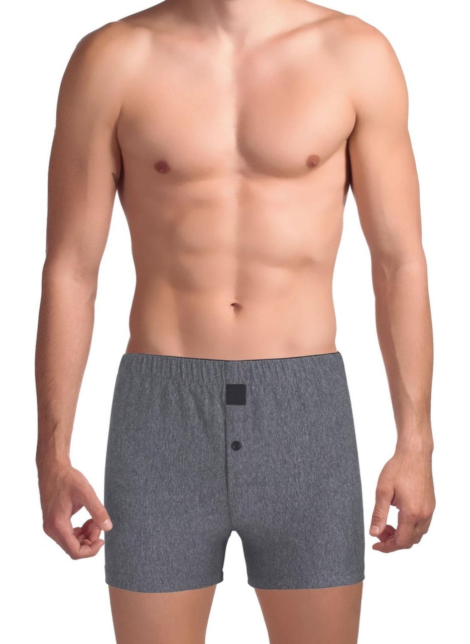 Organic Jersey Combed Cotton-Knitted Men's Boxer Anthracite Melange