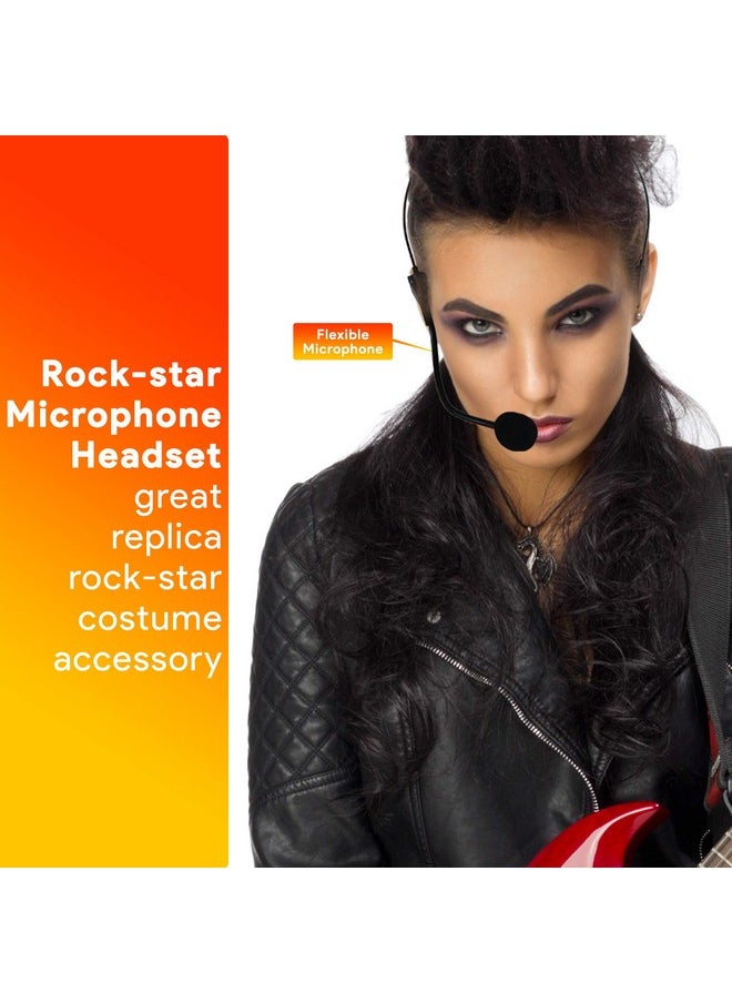 Rockstar Costume Accessories Headset Fake Rock Star Mj Singer Microphone And Headphones Costume Accessory Prop