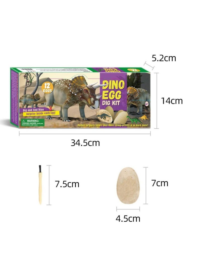 Dinosaur Eggs Dig Kit 12 Pack Discover Different Dinos Archaeology And Paleontology Toy Dino Egg Excavation Stem Toys For Boys Girls Kids Gift, Multiple, Awer23, Children One Size