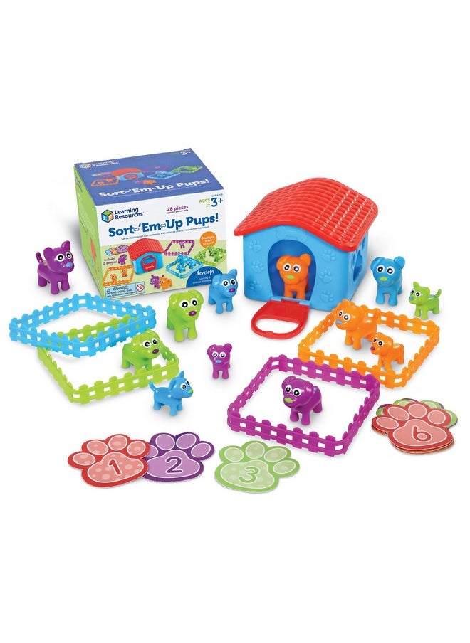 Sort'Emup Pups 28 Pieces Ages 3+ Sorting & Matching Toys Educational Toys For Toddlers Preschool Toys Toddler Learning Toys