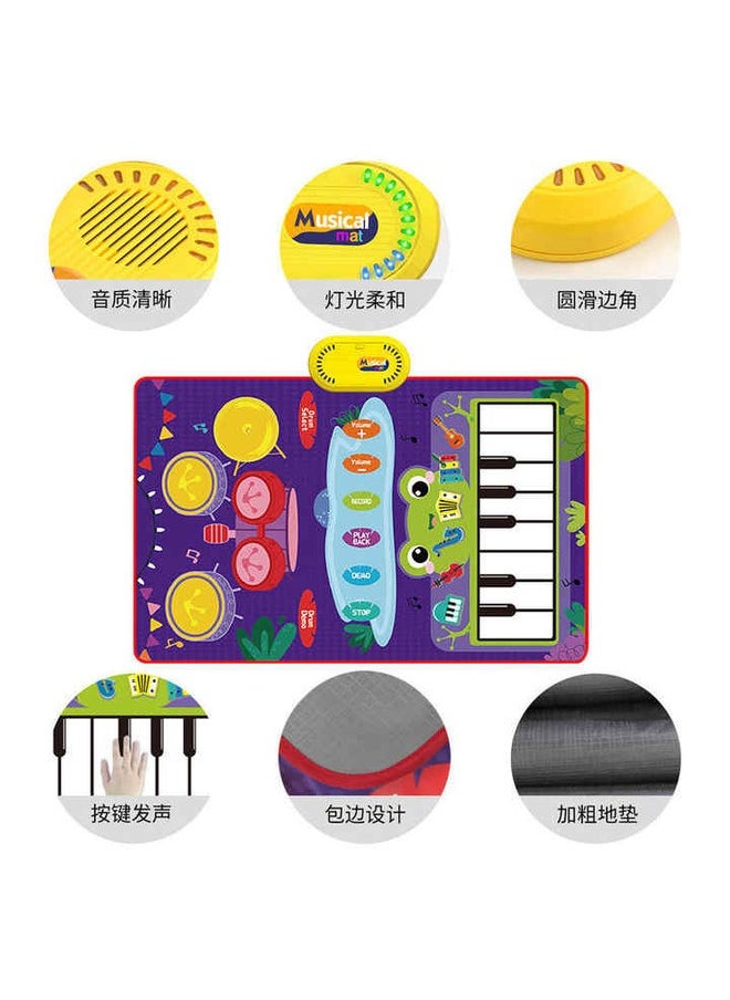 3-in-1 Toddler Musical Play Blanket Piano Keyboard, Drum Mat with Sticks, Animal Touch Play Pad Baby Toys for 12-18 Months