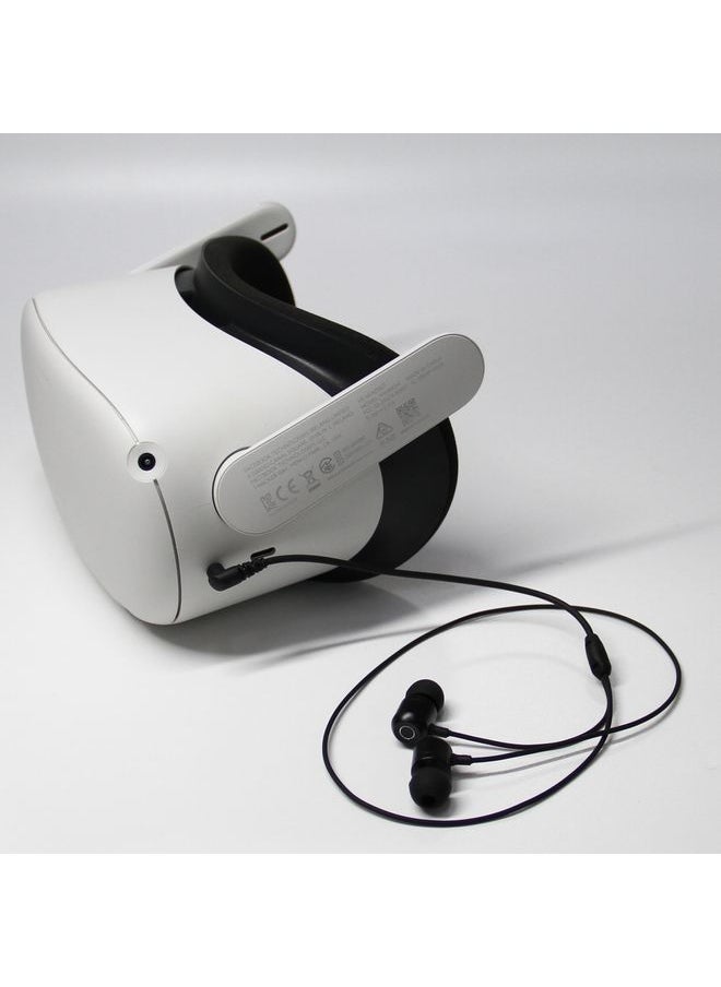 For Meta Quest 2 VR Glasses Ear-in Headset 3.5 Elbow Aluminum Earphones(White)