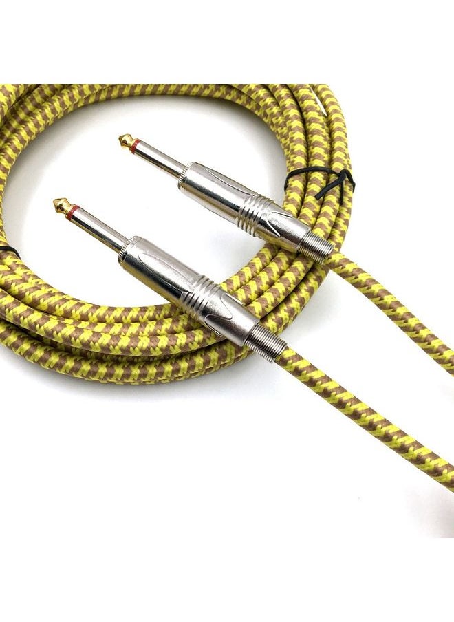 Wooden Guitar Bass Connection Cable Noise Reduction Braid Audio Cable, Cable Length: 3m