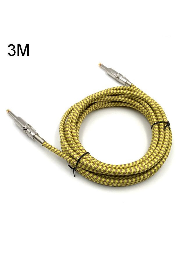 Wooden Guitar Bass Connection Cable Noise Reduction Braid Audio Cable, Cable Length: 3m