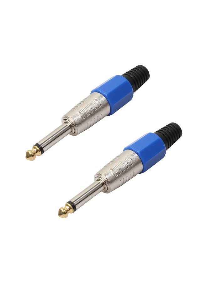 2 PCS 6.35 Gold-plating Mono Microphone Audio Plug